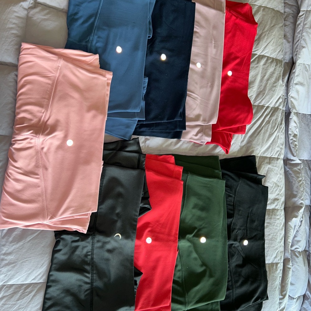 lululemon athletica Leggings and Jumpsuit Lot in Pink, Blue, Black, Red, Green
